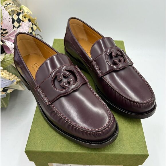 Gucci Other - Men’s Gucci interlocking GG leather loafers size 9 made in Italy cobbler soles